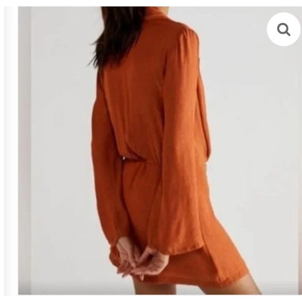 Free People Rust Orange Wrap Mini Dress - Picture 8 of 8